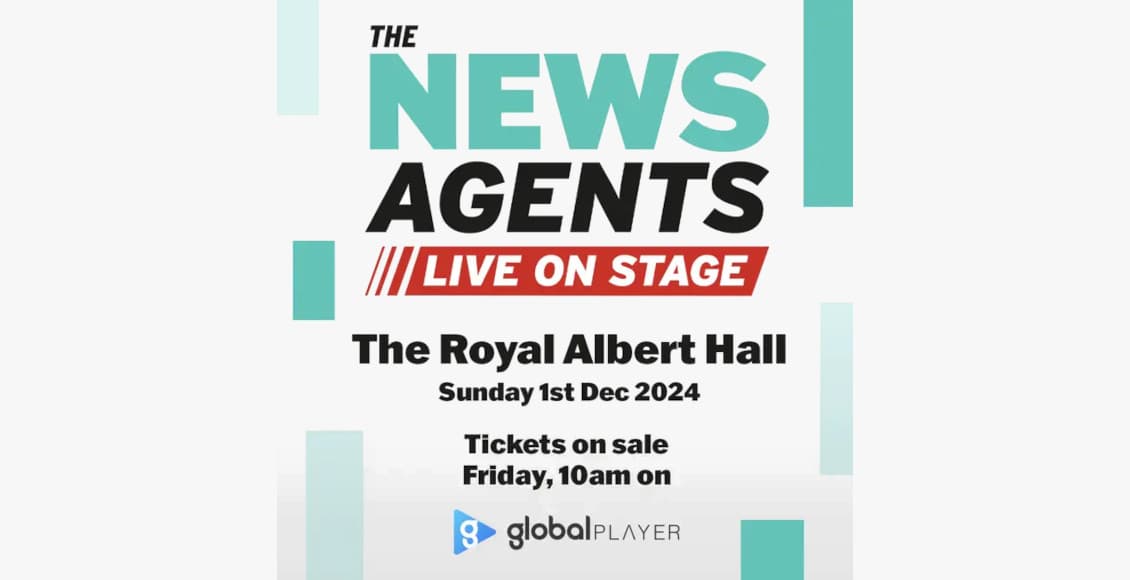 Newsagents broadcasting live on stage