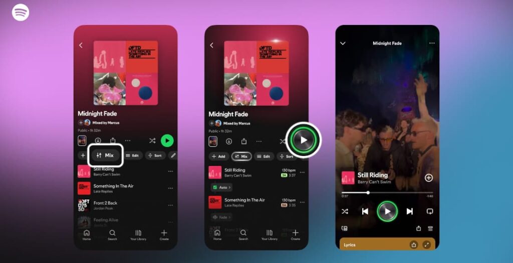 spotify transitions