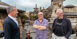 bob iger with dominic sandbrook and tom holland