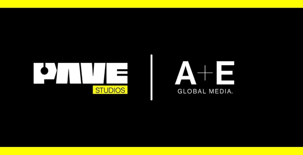 pave studios and a e global media logos